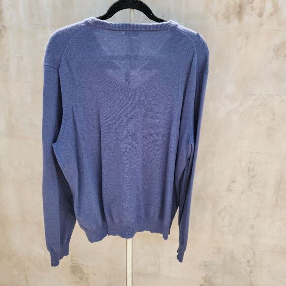 Piatelli barney's new york blue cashmere v neck sweater - Picture 4 of 4